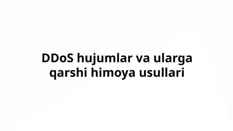 DDoS Hujumlari va Ularga Qarshi Choralar