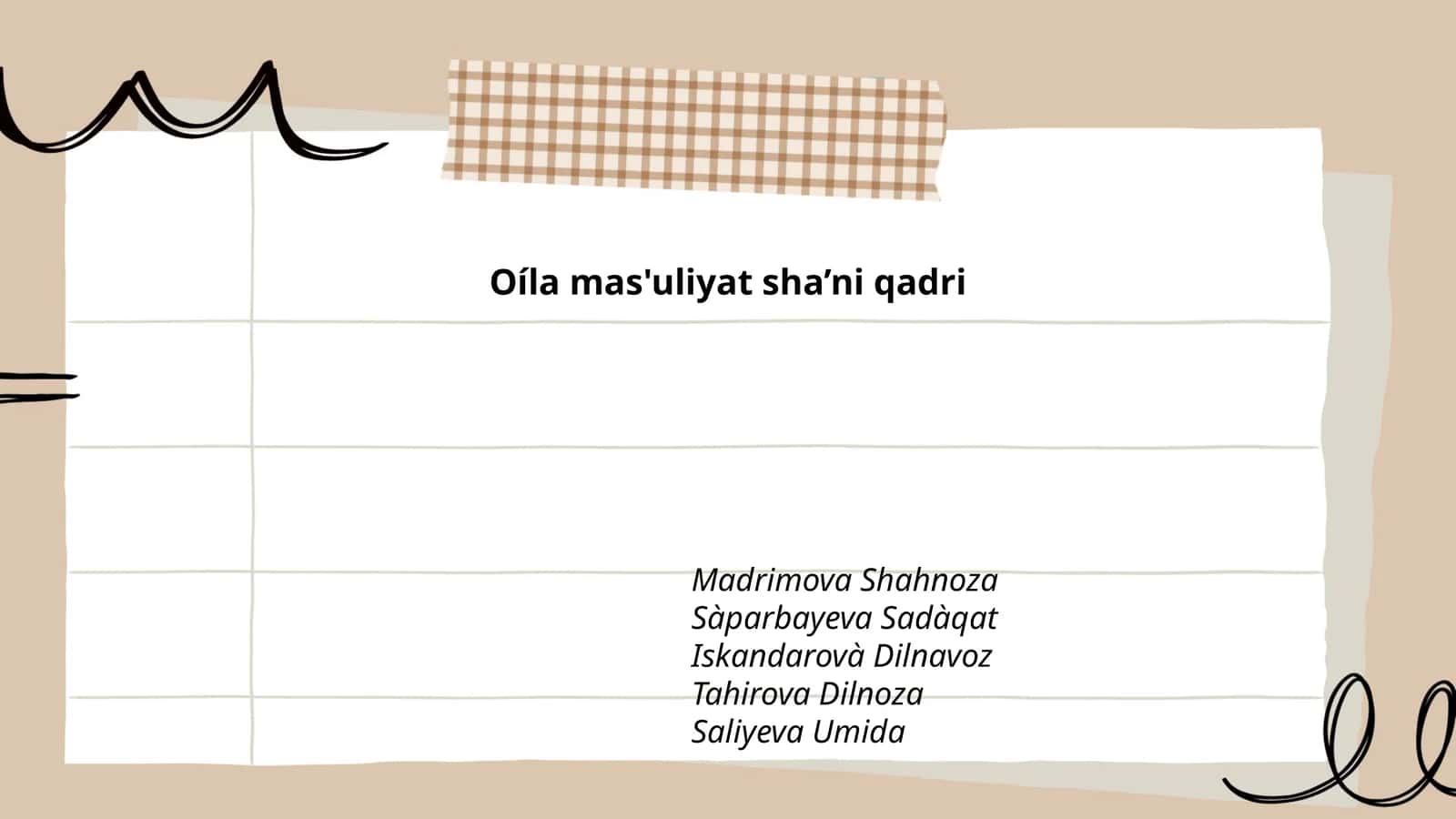 Oíla mas'uliyat sha’ni qadri