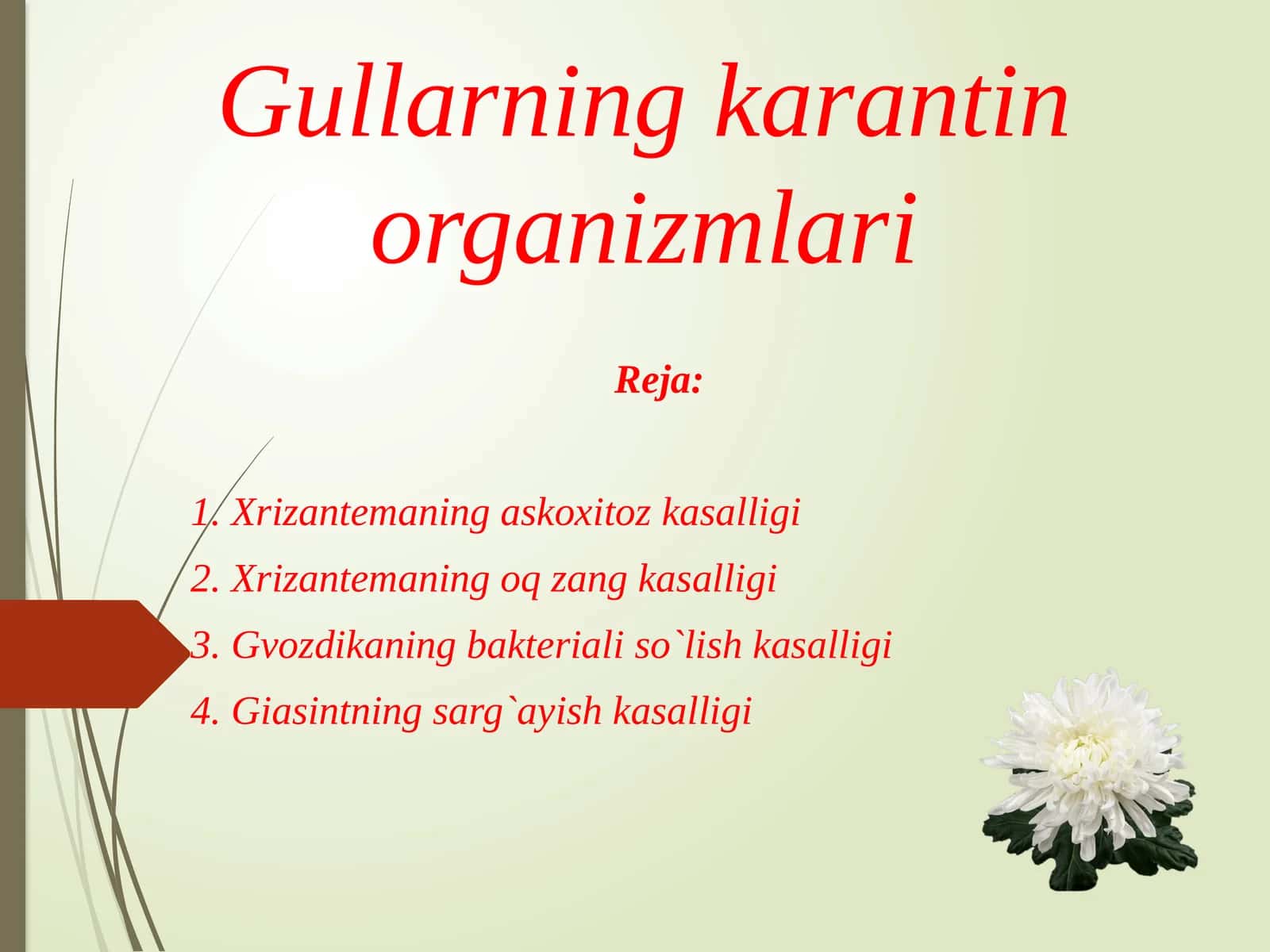 Gullarning karantin organizmlari