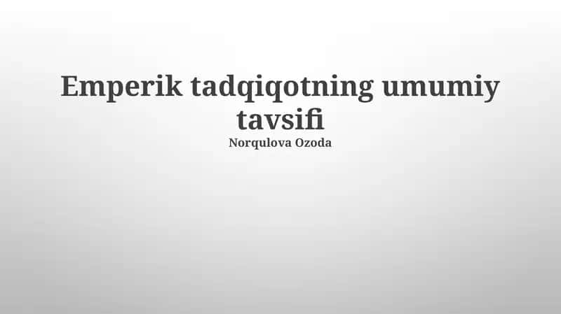 Empirik Tadqiqotlarning Cheklovlari