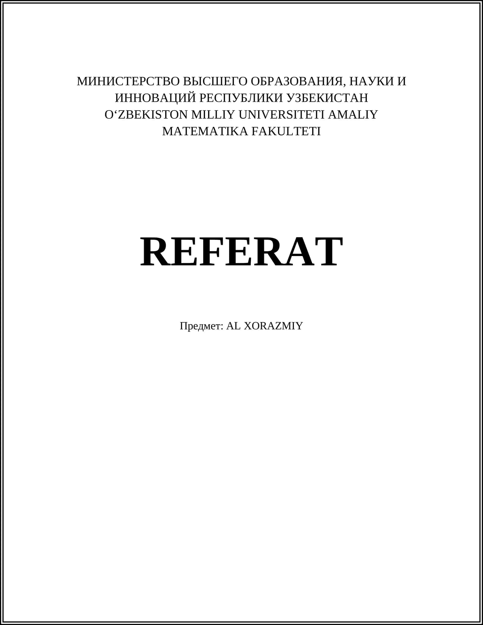 Referat AL XORAZMIY