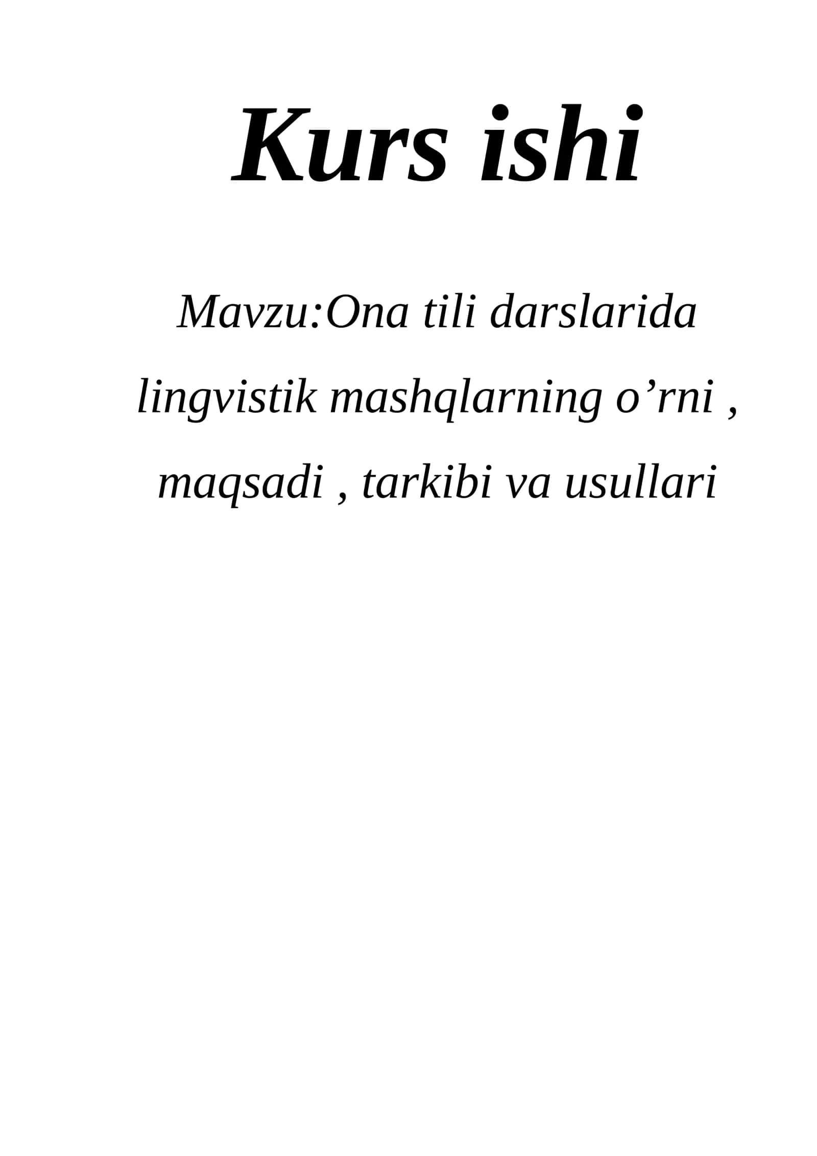 Ona tili darslarida lingvistik mashqlar