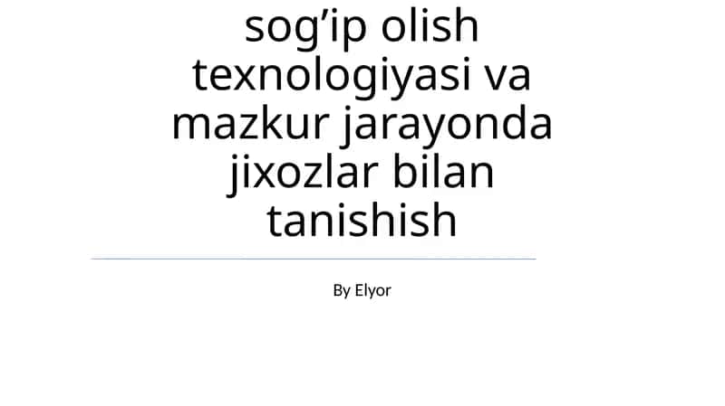 Sutni qazib olish texnologiyalari