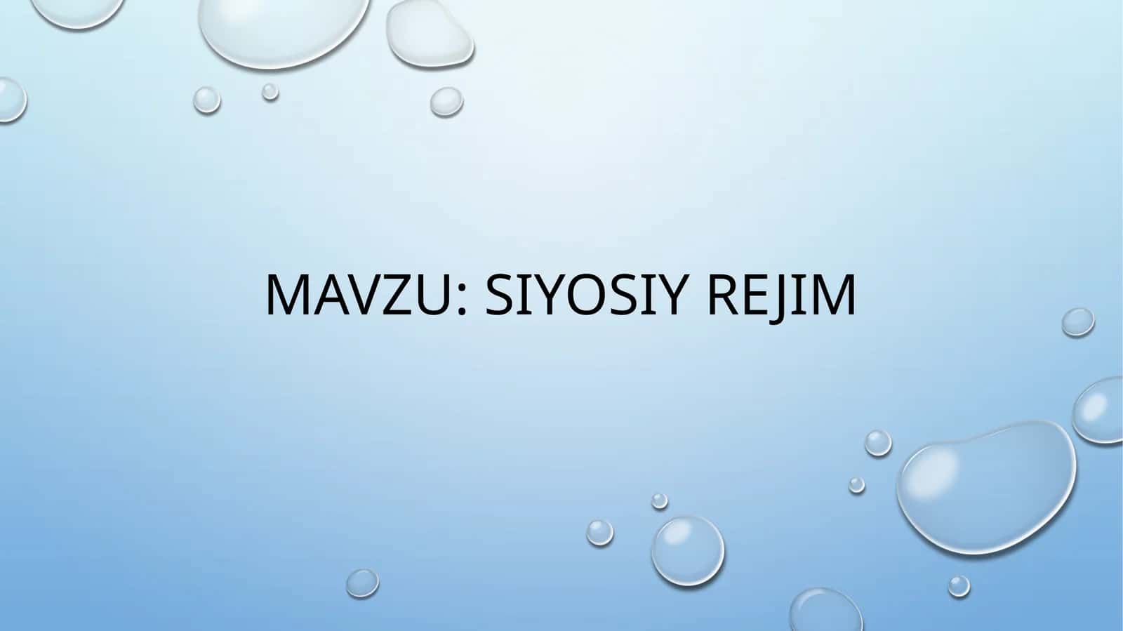 SIYOSIY REJIM