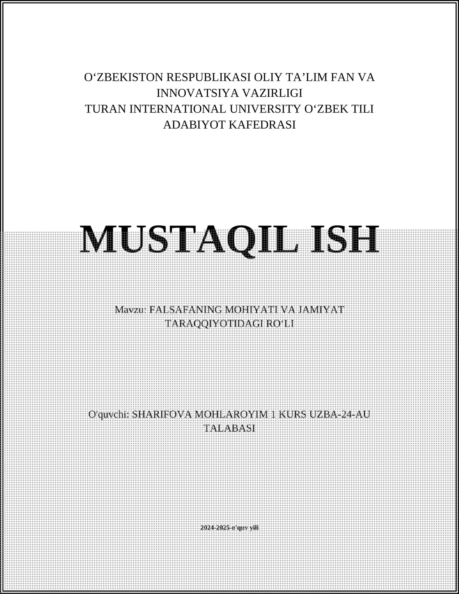 Falsafaning mohiyati