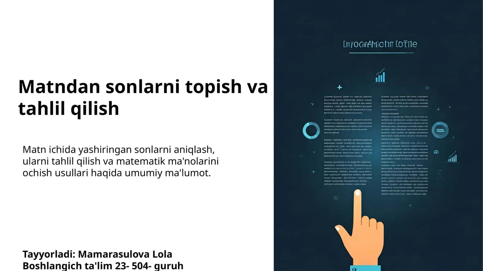 Matndan sonlarni topish va tahlil qilish