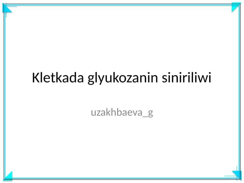Kletkada glyukozanin siniriliwi