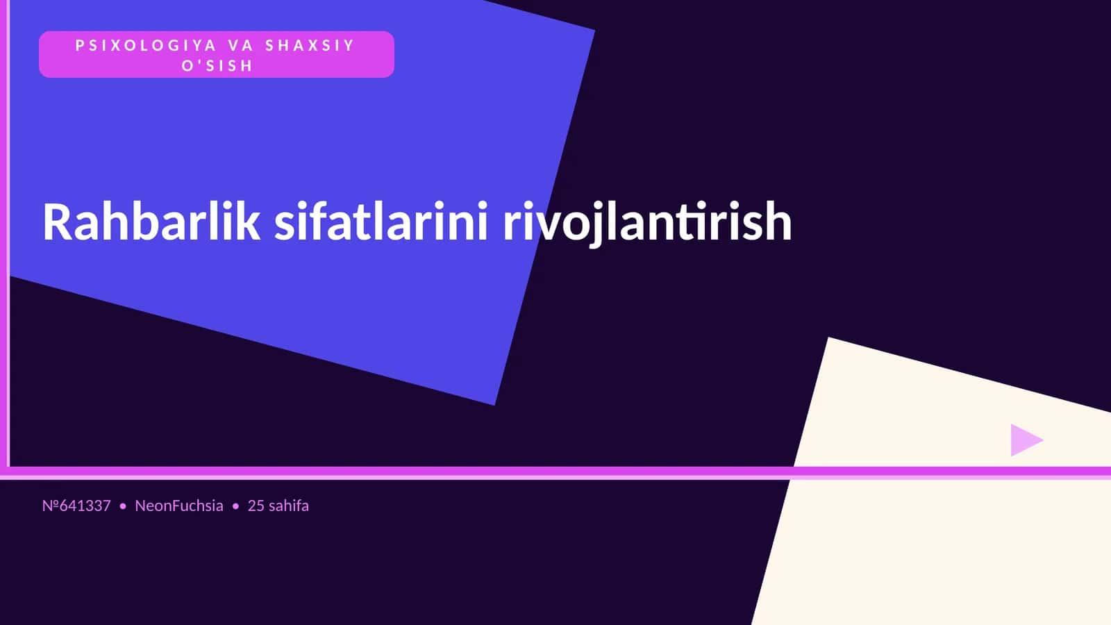 Rahbarlik sifatlarini rivojlantirish