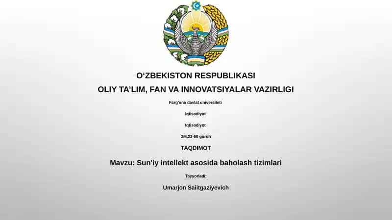 Sun'iy intellekt asosida baholash tizimlari