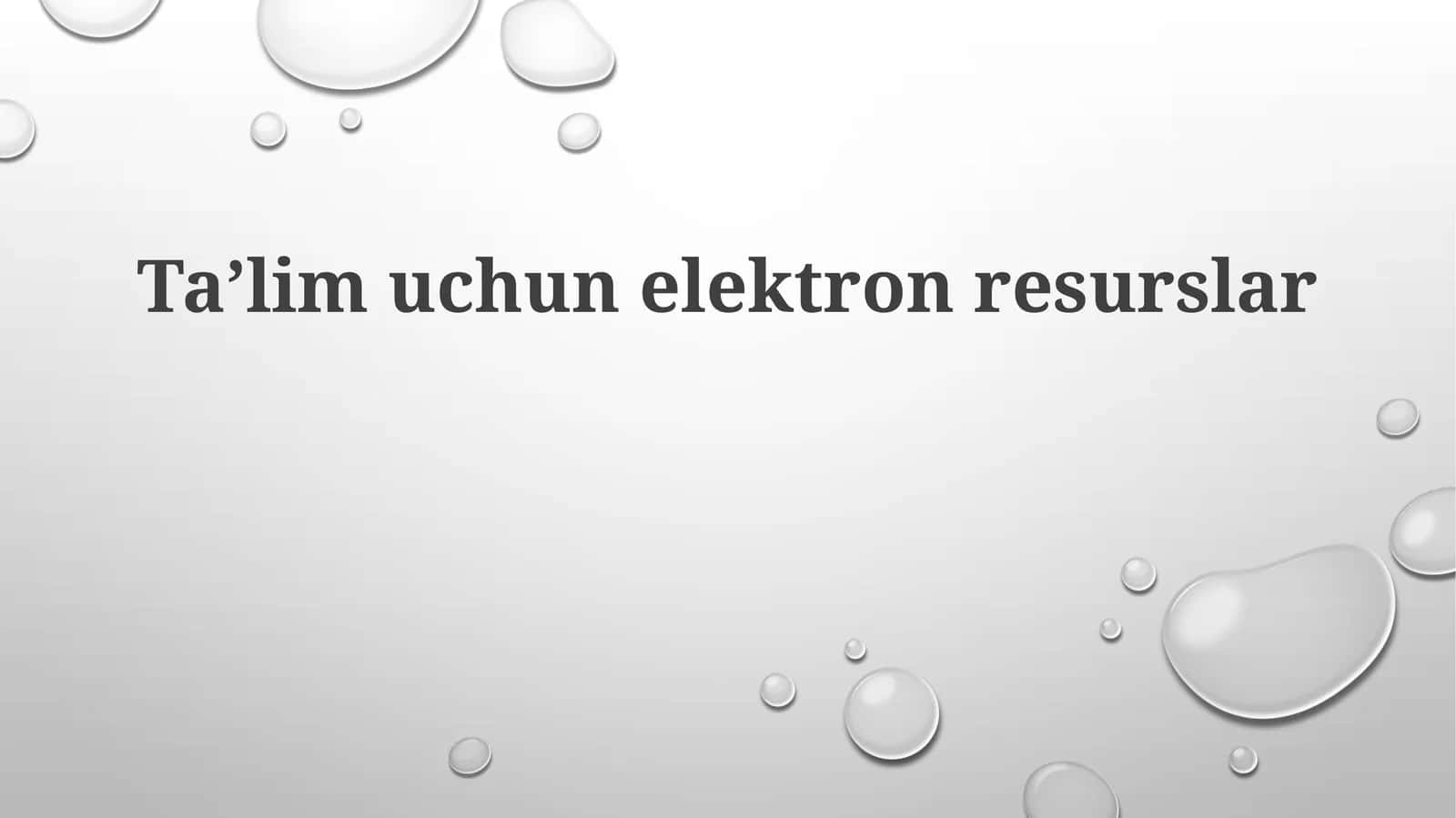 Taʼlimuchunelektronresurslar