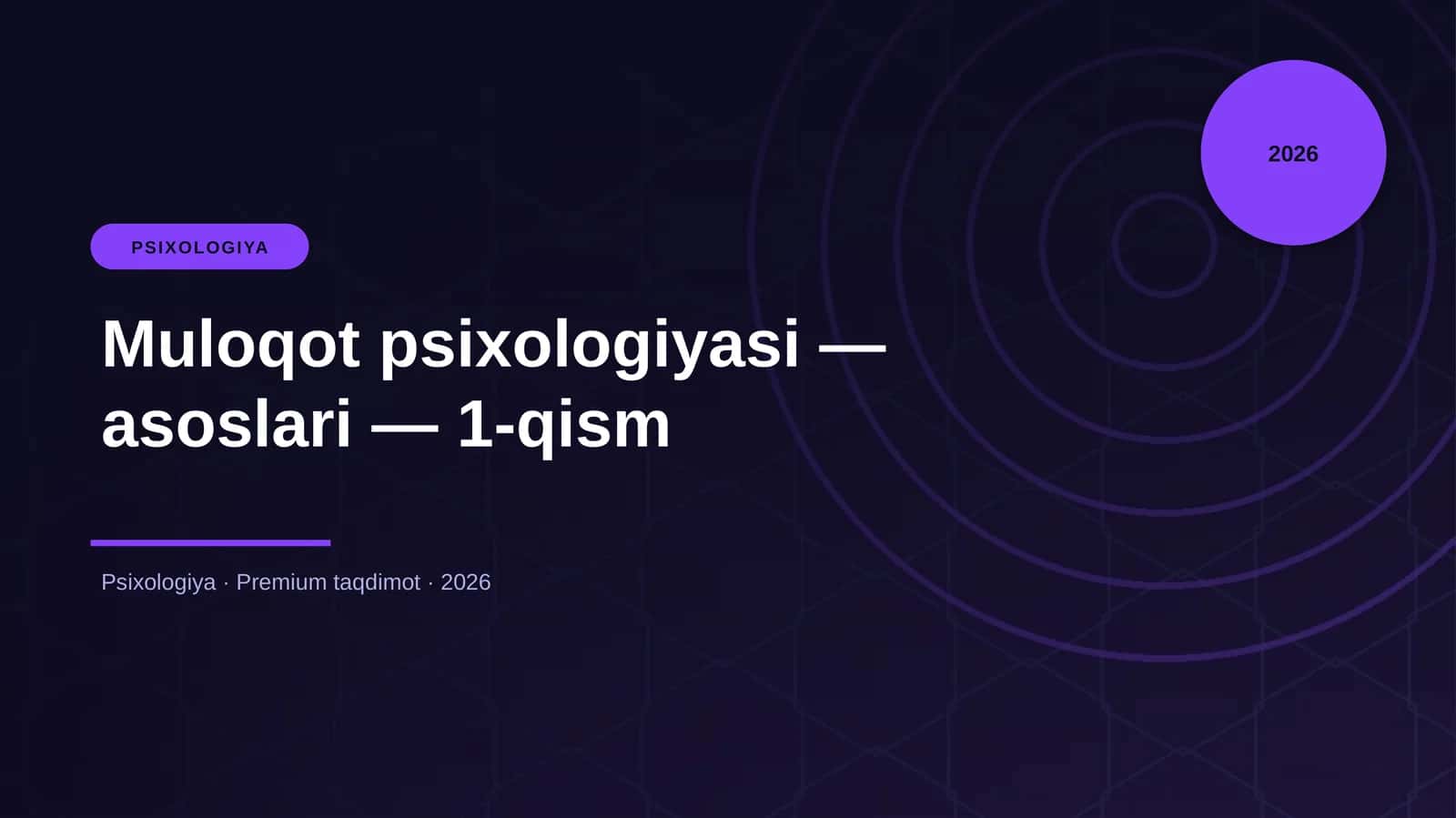 Muloqot psixologiyasi — asoslari — 1-qism