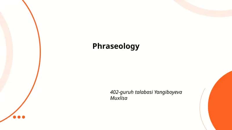 Phraseology