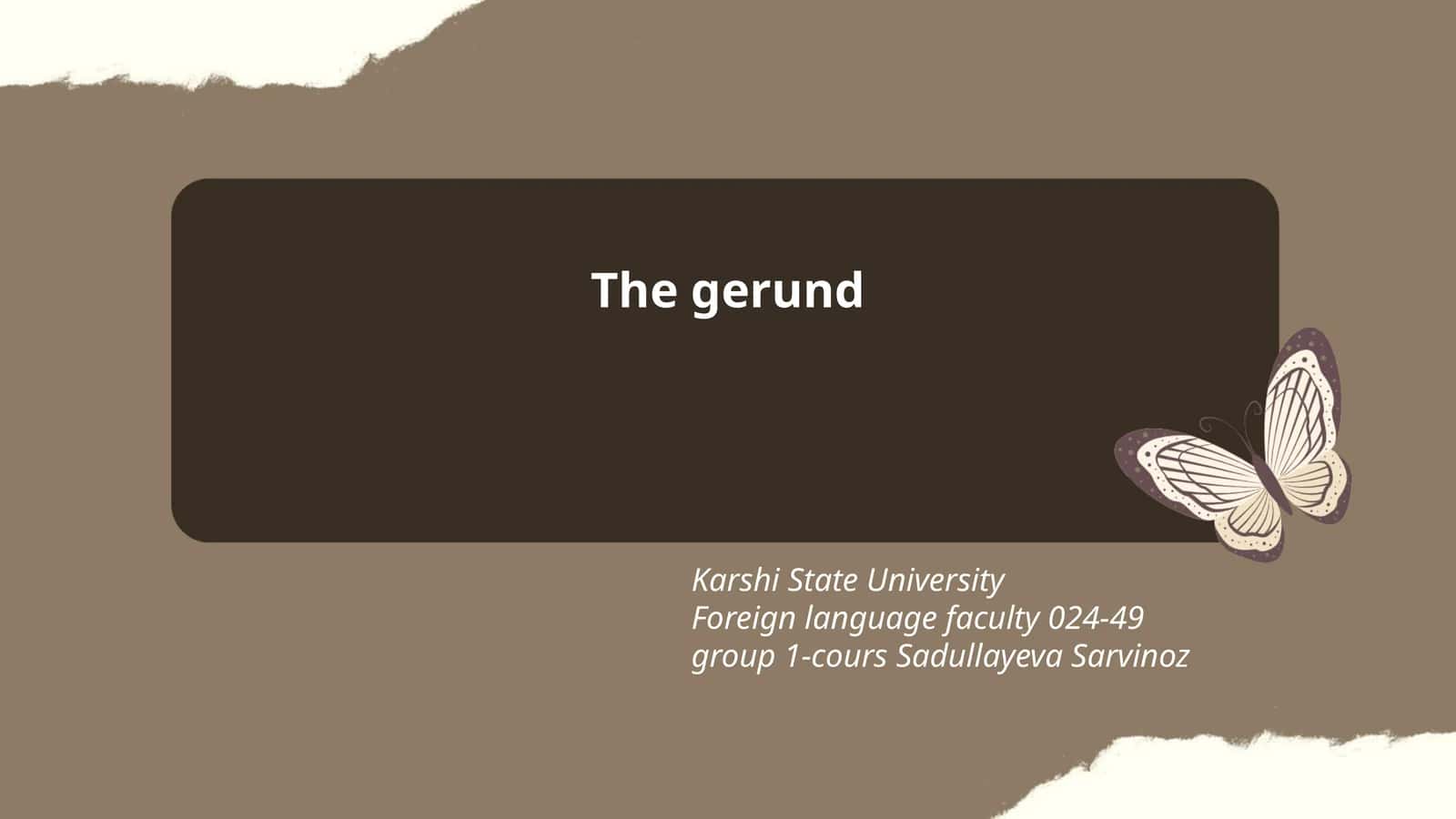 The Gerund