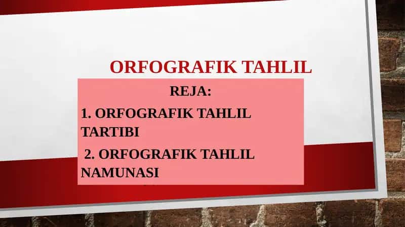 Orfografik tahlil
