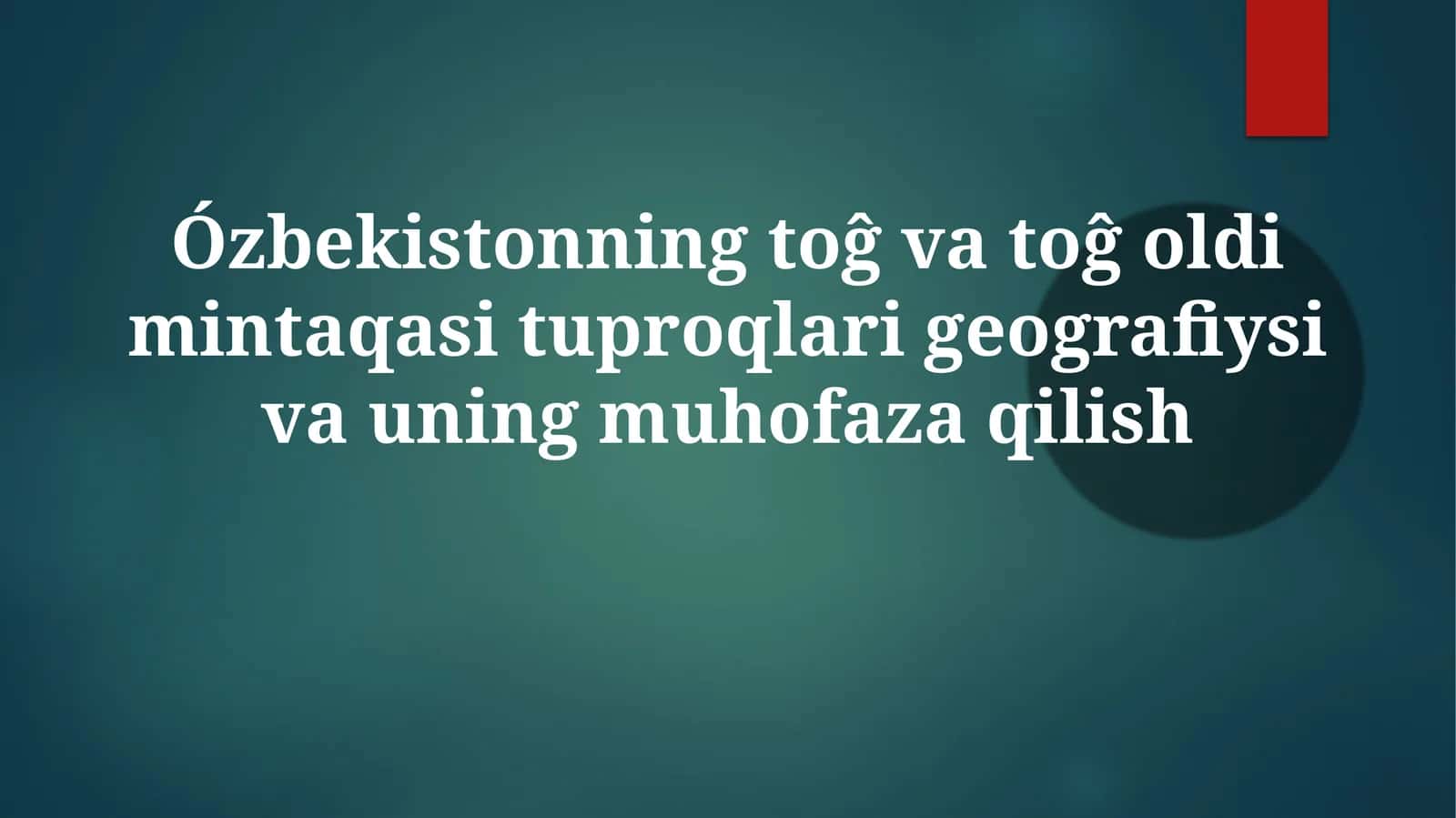 Tuproq Geografiyasi