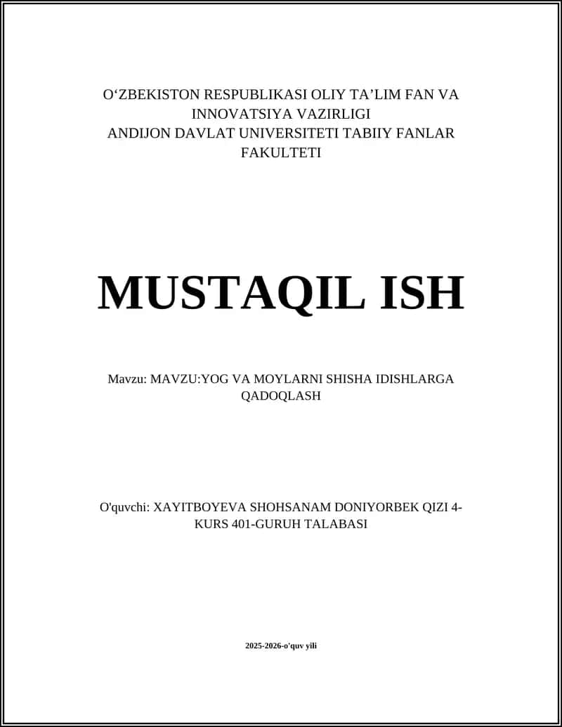 Yog va moylarni shisha idishlarga qadoqlash