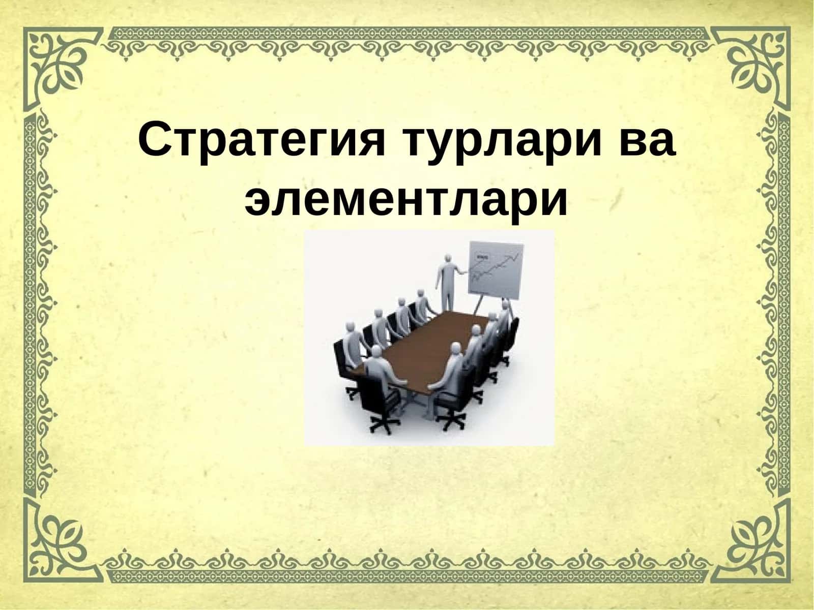Стратегия турлари ва элементлари