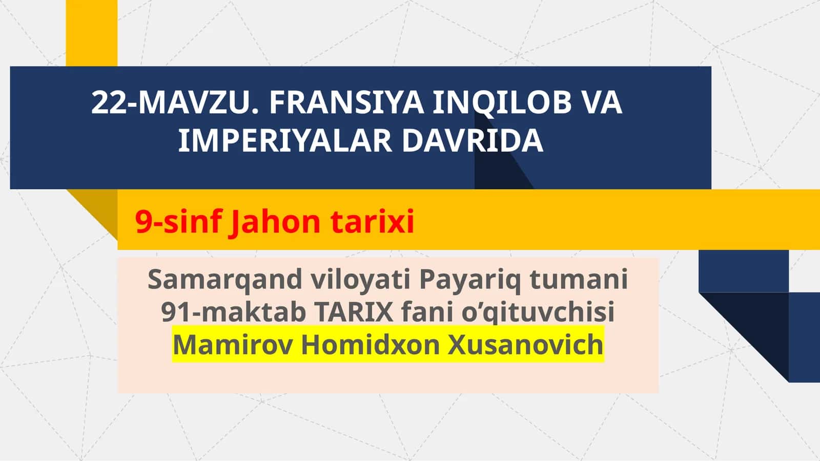 FRANSIYA INQILOB VA IMPERIYALAR DAVRIDA
