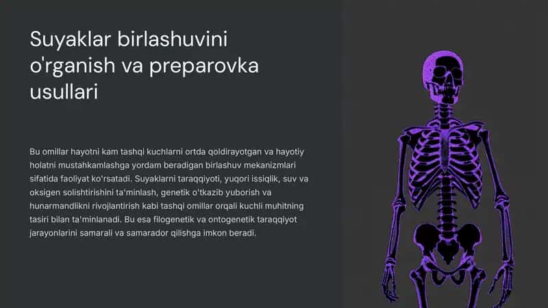 Suyaklar birlashuvinio'rganish va preparovka usullari