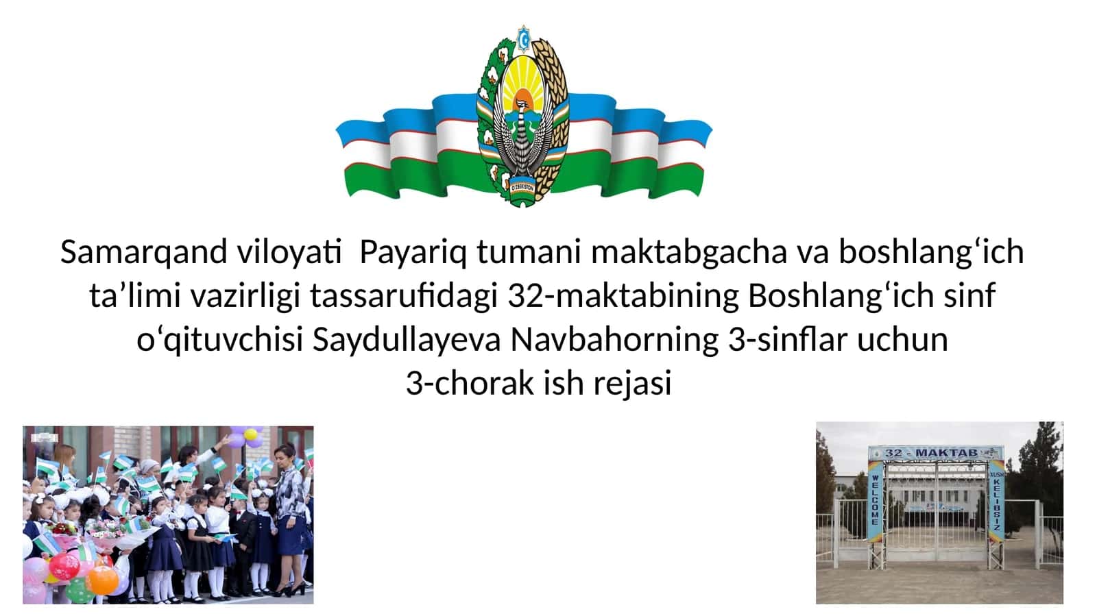 3-sinflar uchun 3-chorak ish rejasi