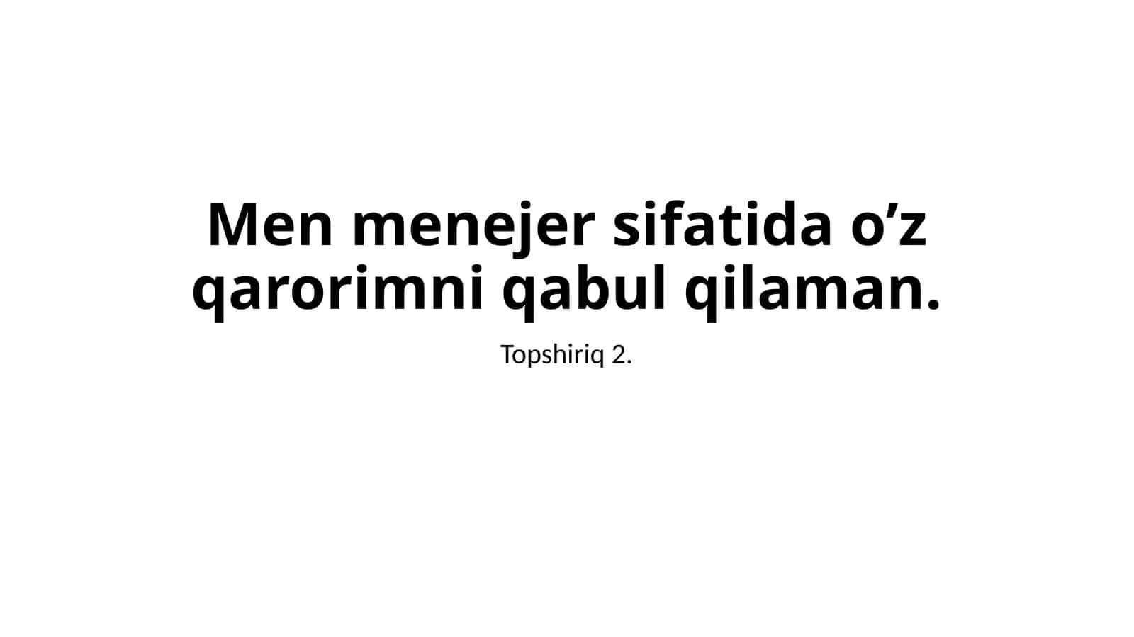 O'quv markazi menejerining qarori