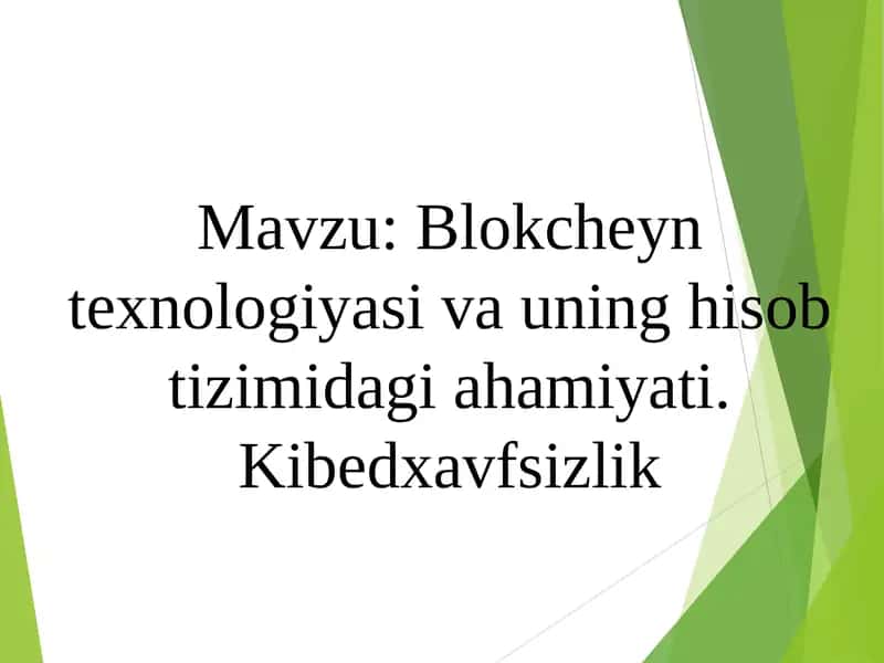 Blokcheyn texnologiyasi
