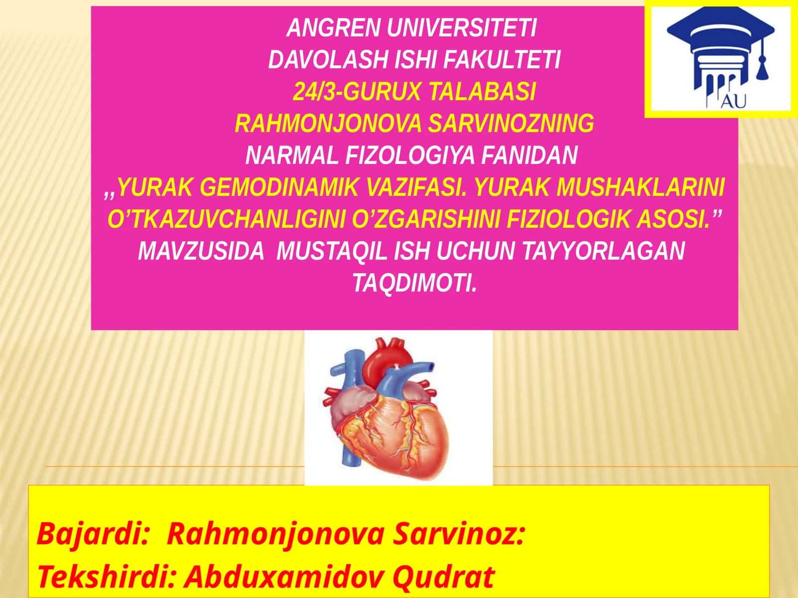 Narmal fiziyologiya fanidan