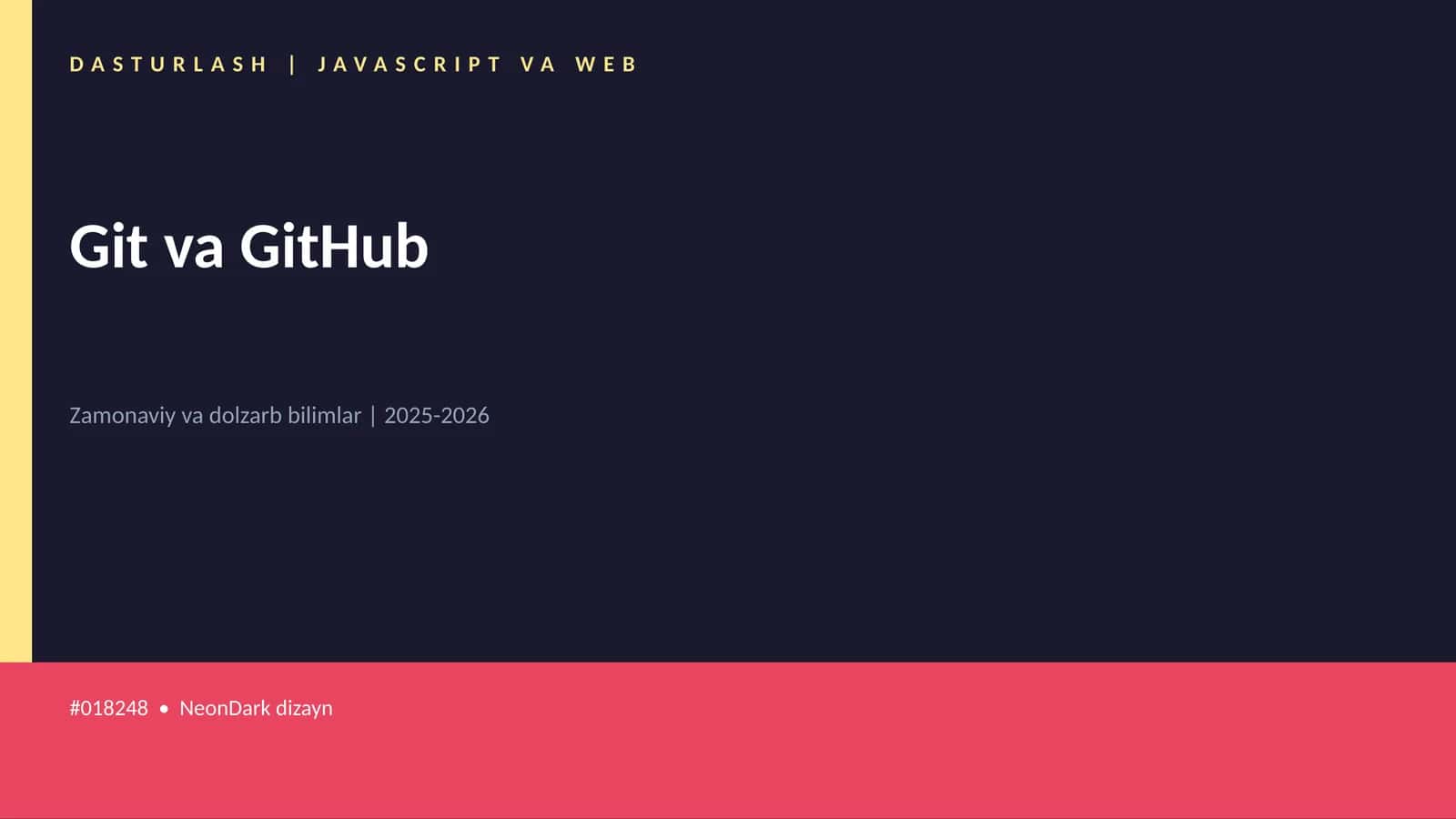 DASTURLASH | JAVASCRIPT VA WEB