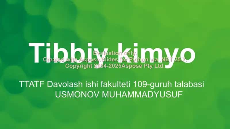 Tibbiy kimyo