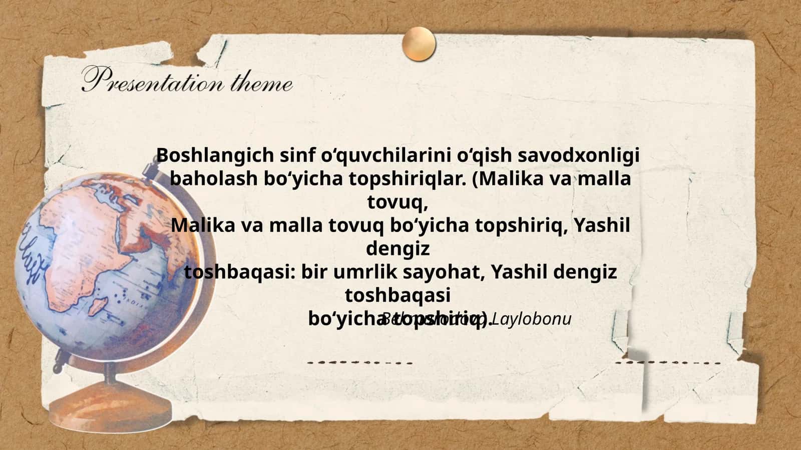 Boshlangich sinf o‘quvchilarini o‘qish savodxonligi baholash bo‘yicha topshiriqlar