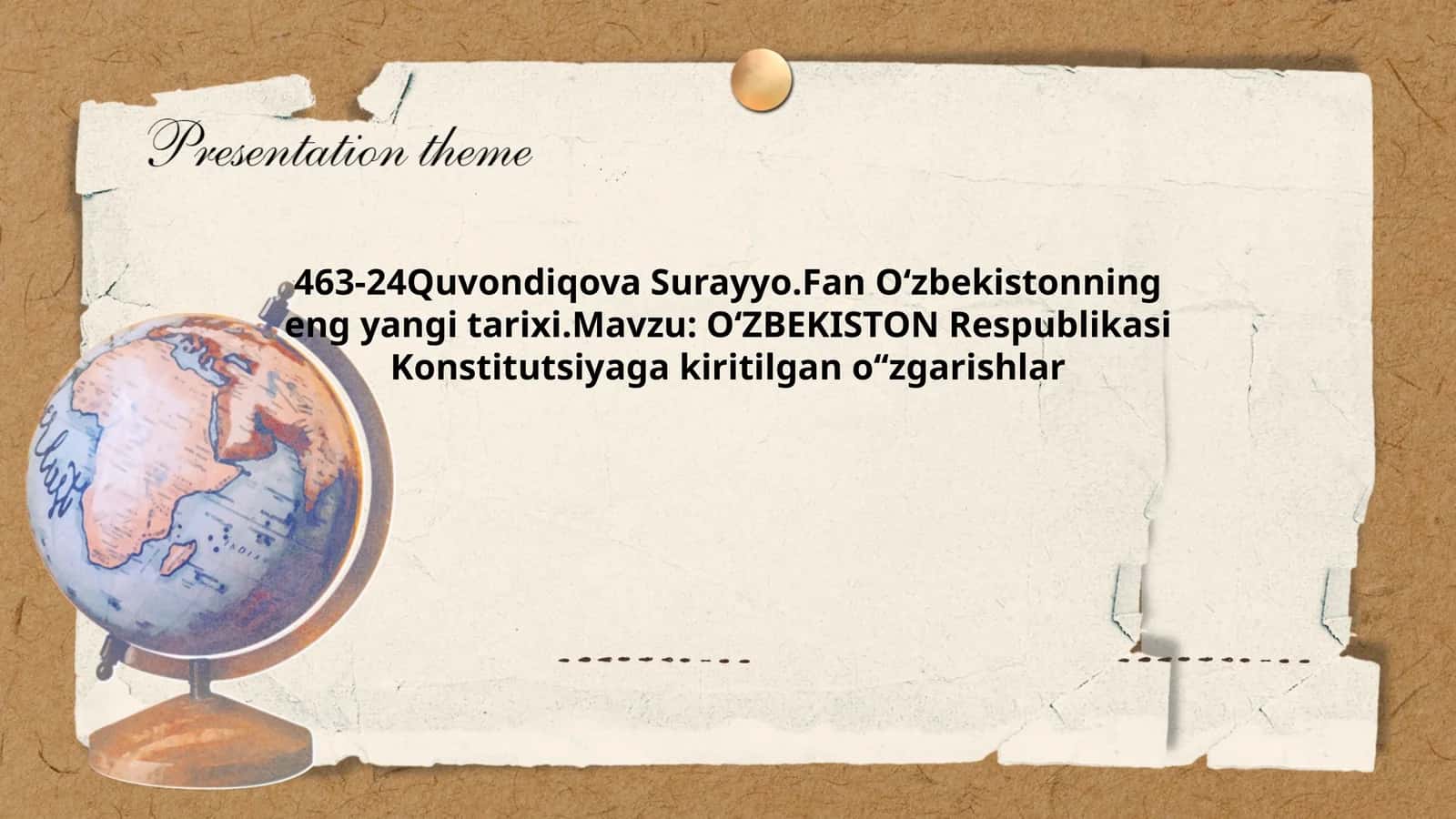 OʻZBEKISTON Respublikasi Konstitutsiyaga kiritilgan oʻʻzgarishlar