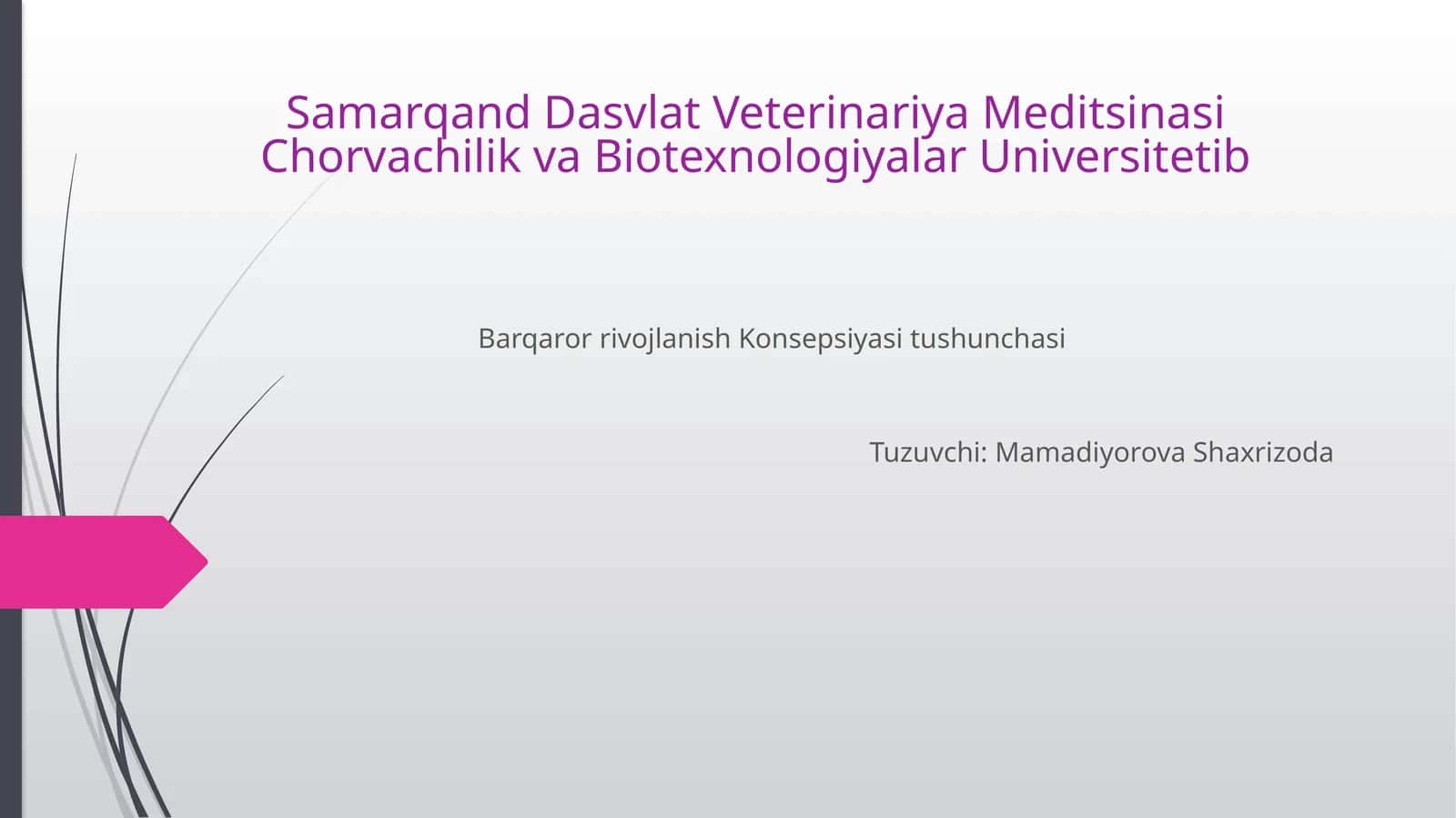 Samarqand Dasvlat Veterinariya Meditsinasi Chorvachilik va Biotexnologiyalar Universitetib