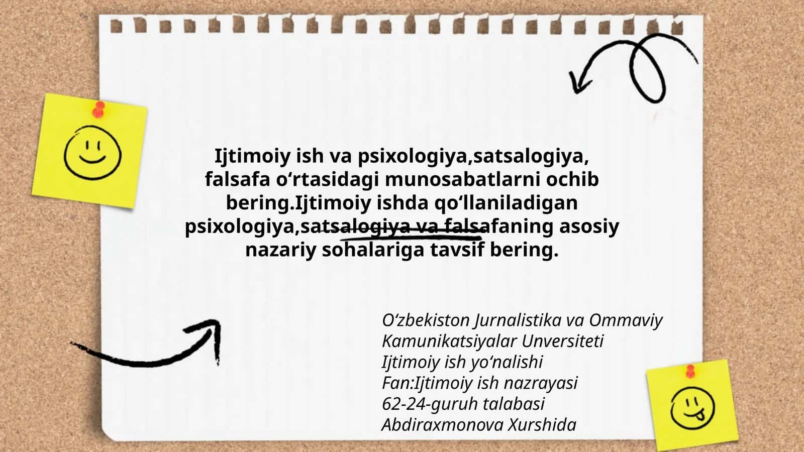 Ijtimoiy ish va psixologiya,satsalogiya,falsafa munosabatlari