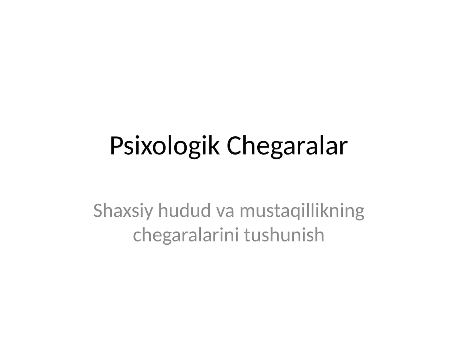 Psixologik Chegaralar