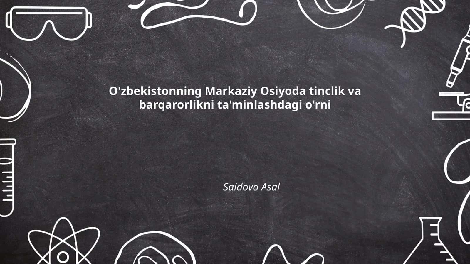 O'zbekistonning mintaqaviy diplomatiya faoliyati