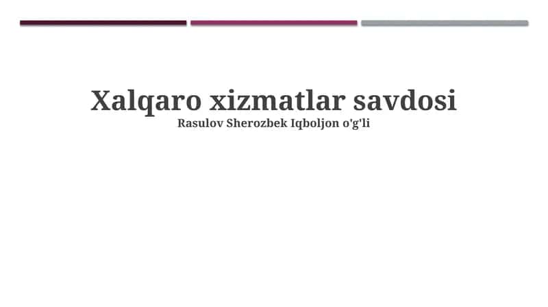 Xalqaro xizmatlar savdosi