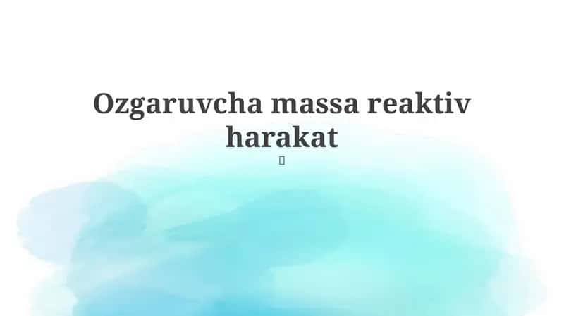 Ozgaruvchan massali harakat