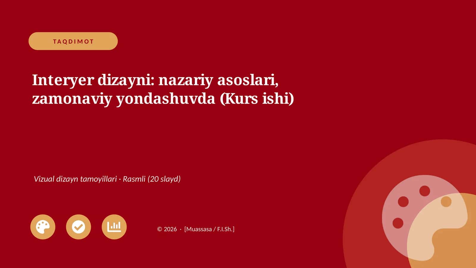 Interyer dizayni: nazariy asoslari, zamonaviy yondashuvda (Kurs ishi)