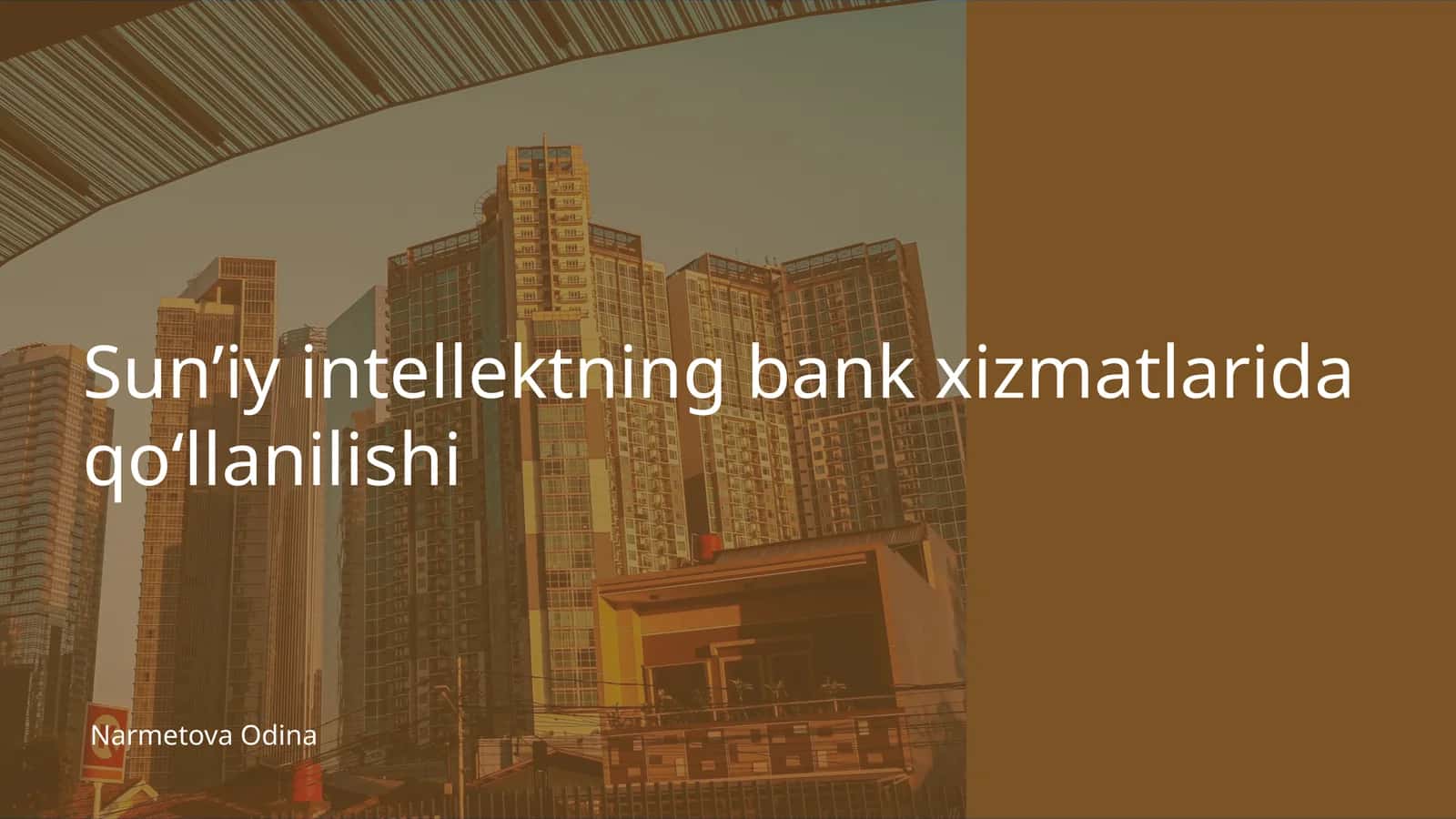Sun’iy intellektning bank xizmatlarida qo‘llanilishi