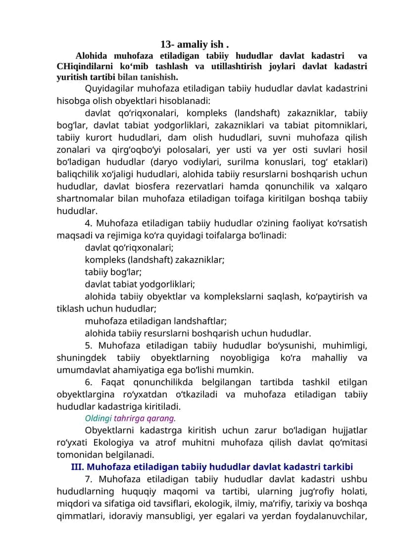 Davlat kadastrini hisobga olish obyektlari