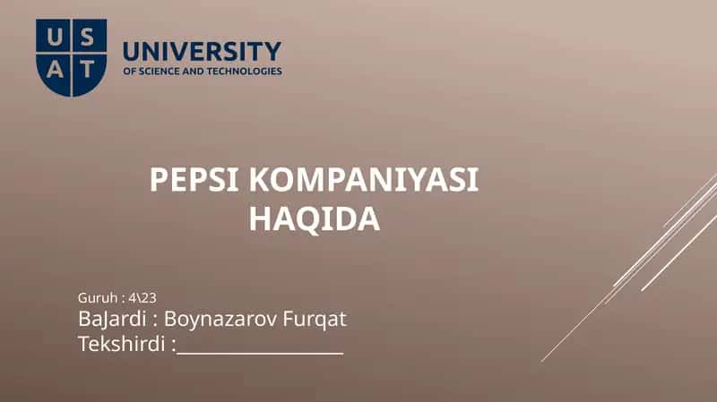 Pepsi KOMPANIYASI HAQIDA