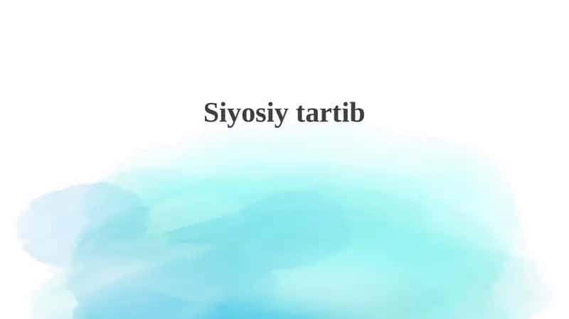 Siyosiy tartibning nazariy asoslari