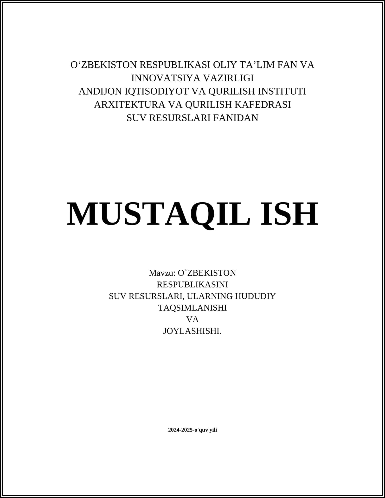 O‘zbekiston RESPUBLIKASI