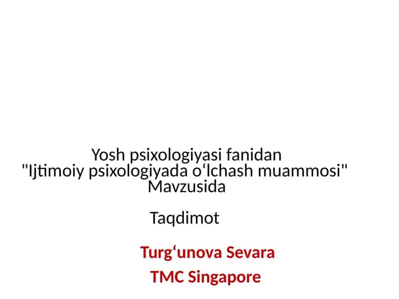 Ijtimoiy psixologiyada oʻlchash muammosi