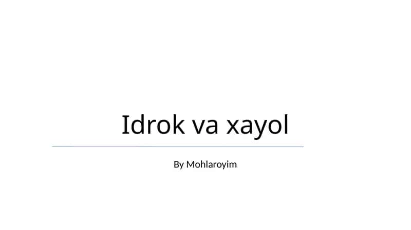 Idrok va xayol
