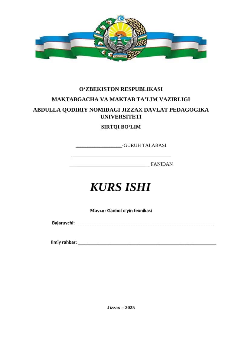 Ganbol o'yin texnikasi