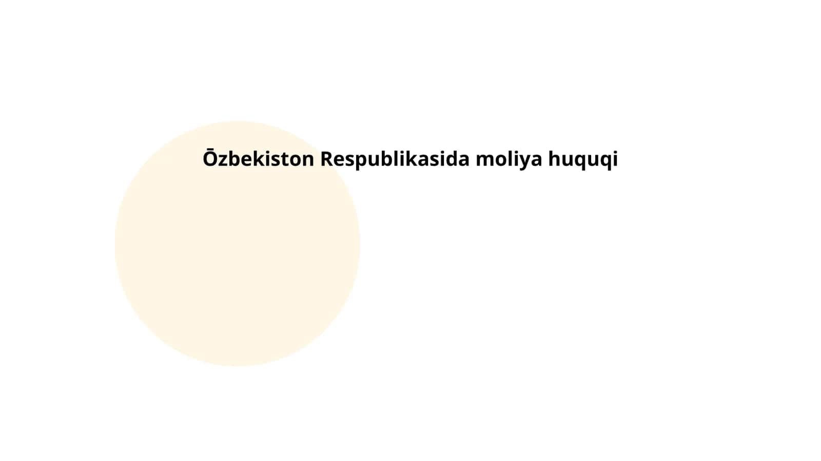 Oʻzbekiston Respublikasida moliya huquqi