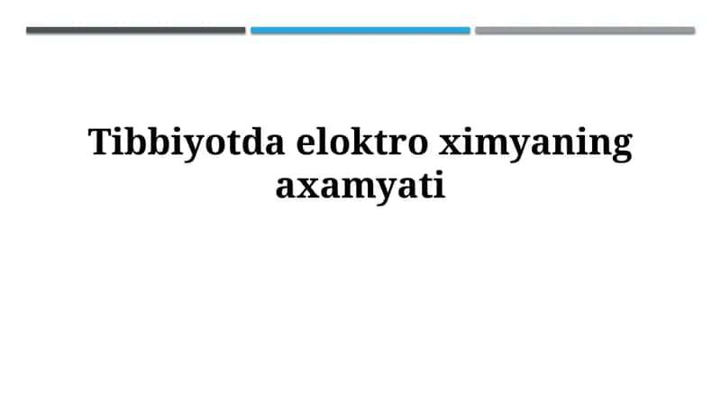 Elektrokimyoviy sensorlar