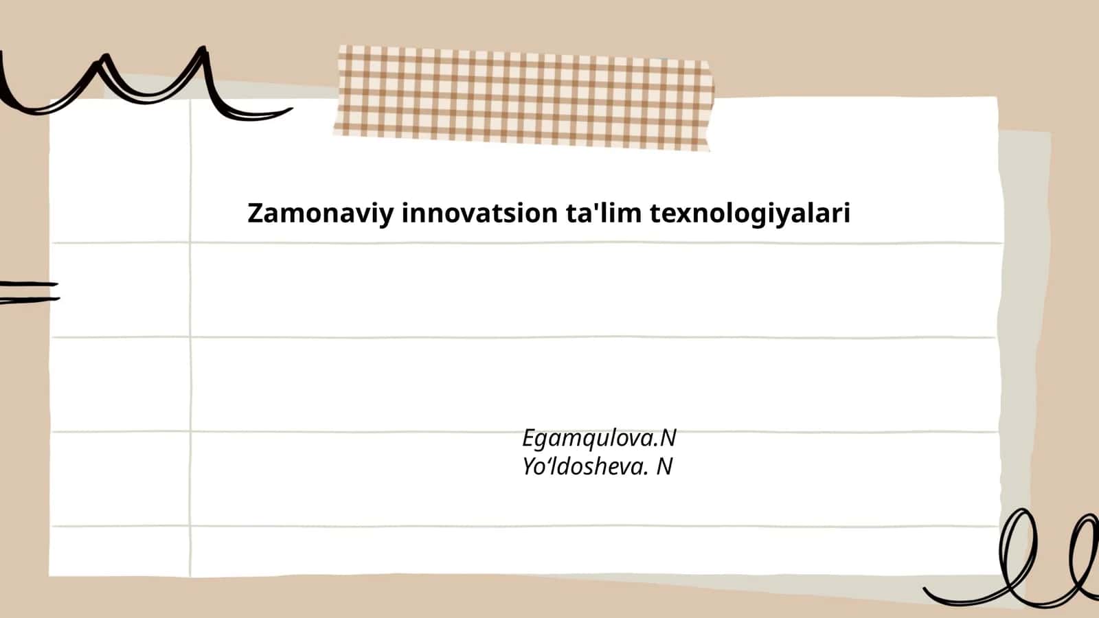 Zamonaviy innovatsion ta'lim texnologiyalari