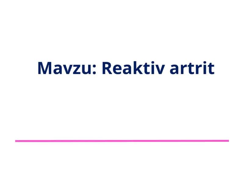 Reaktiv artrit